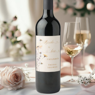 Étiquette Pour Bouteilles De Vin Mariée à la future fleur sauvage shower de mariage
