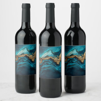 Étiquette Pour Bouteilles De Vin Marine abstrait