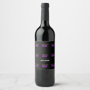ÉTIQUETTE POUR BOUTEILLES DE VIN MARQUE PERSONNALISABLE NOIRE VERIFIEE DE STYLE MOD