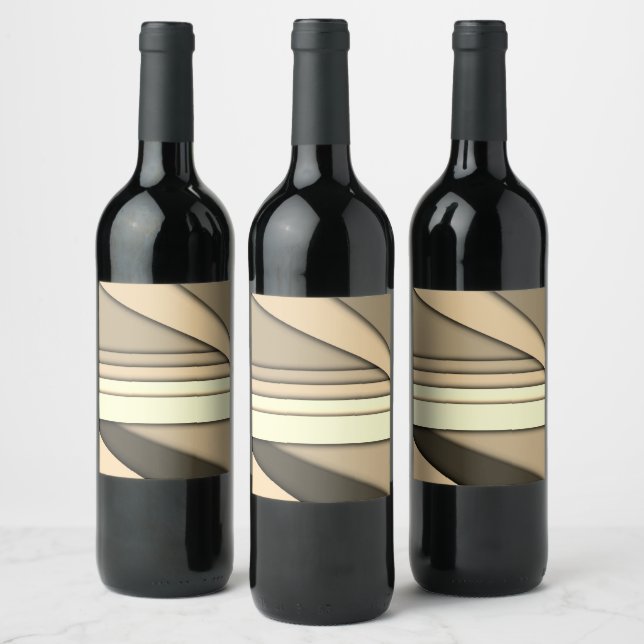 Étiquette Pour Bouteilles De Vin Marron monochrome moderne (Bouteilles)