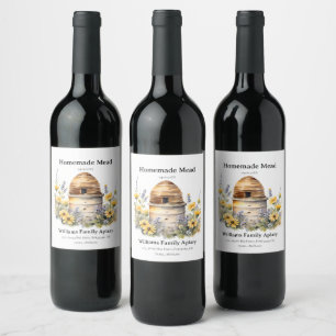 Étiquette Pour Bouteilles De Vin Mâte maison   Vin de miel   Bee Hive