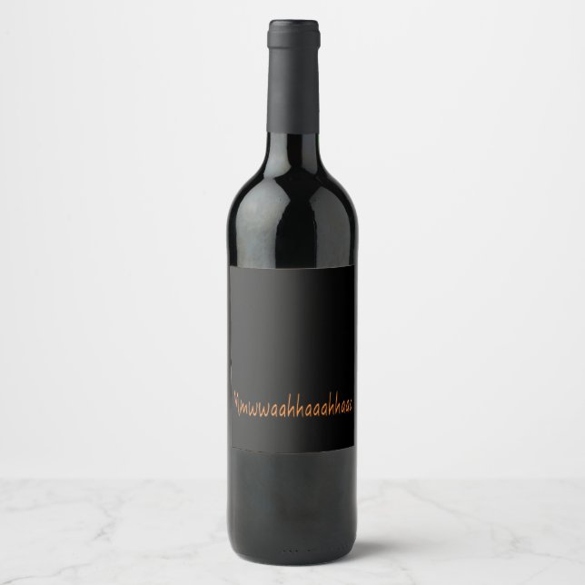 Étiquette Pour Bouteilles De Vin Mauvais rire Mmwwaahhaaahaa! Halloween (Devant)