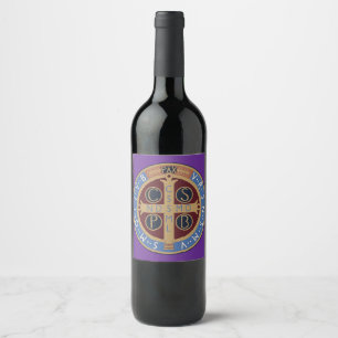 Étiquette Pour Bouteilles De Vin Médaille de saint Benoît