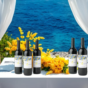 Étiquette Pour Bouteilles De Vin Méditerranéen-Citrons-Mariage-