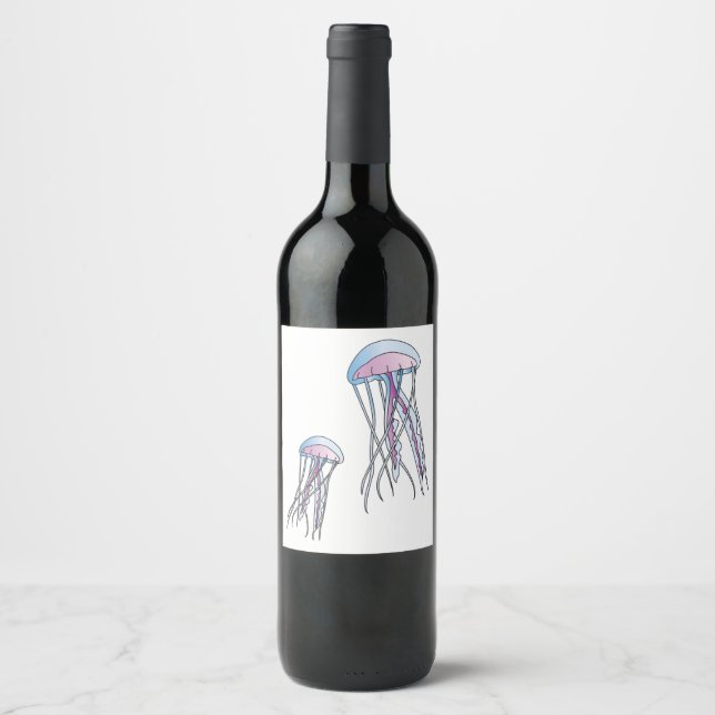 Étiquette Pour Bouteilles De Vin Méduse (Devant)