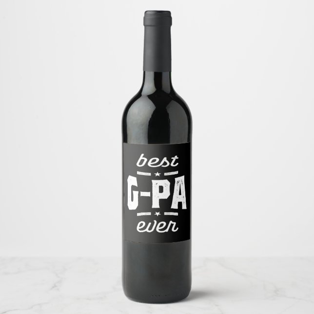 Étiquette Pour Bouteilles De Vin Meilleur Cadeau G-Pa Ever Grandpa (Devant)