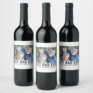 Étiquette Pour Bouteilles De Vin Meilleur papa jamais photo