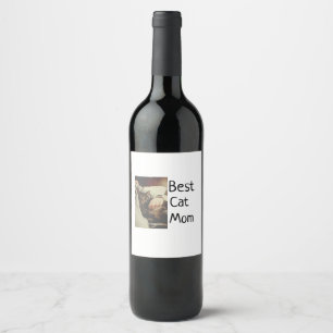 Étiquette Pour Bouteilles De Vin Meilleure maman chat papa ajouter chat photo nom c