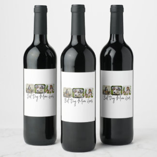Étiquette Pour Bouteilles De Vin Meilleure maman de chien jamais - Collage personna