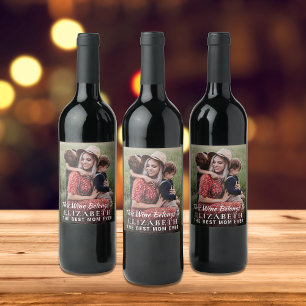Étiquette Pour Bouteilles De Vin Meilleure maman jamais photo personnalisée
