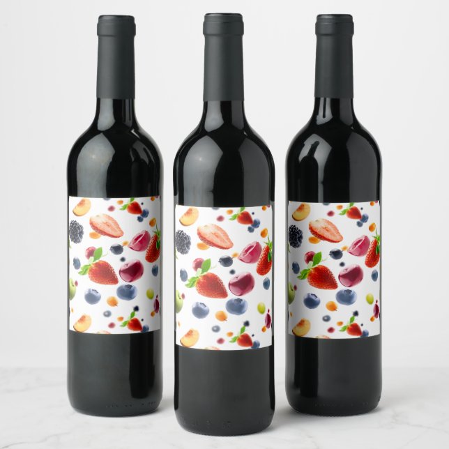 Étiquette Pour Bouteilles De Vin Mélange de fruits (Bouteilles)