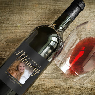 Étiquette Pour Bouteilles De Vin Mémorial de photo personnalisé