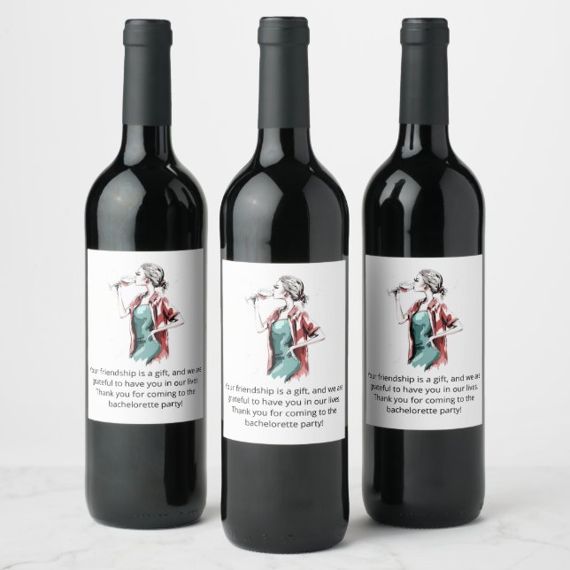 Étiquette Pour Bouteilles De Vin Merci Bachelorette (Bouteilles)