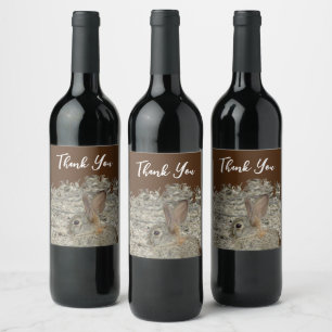 Étiquette Pour Bouteilles De Vin Merci Bunny Photo Genre Neutre Appréciation
