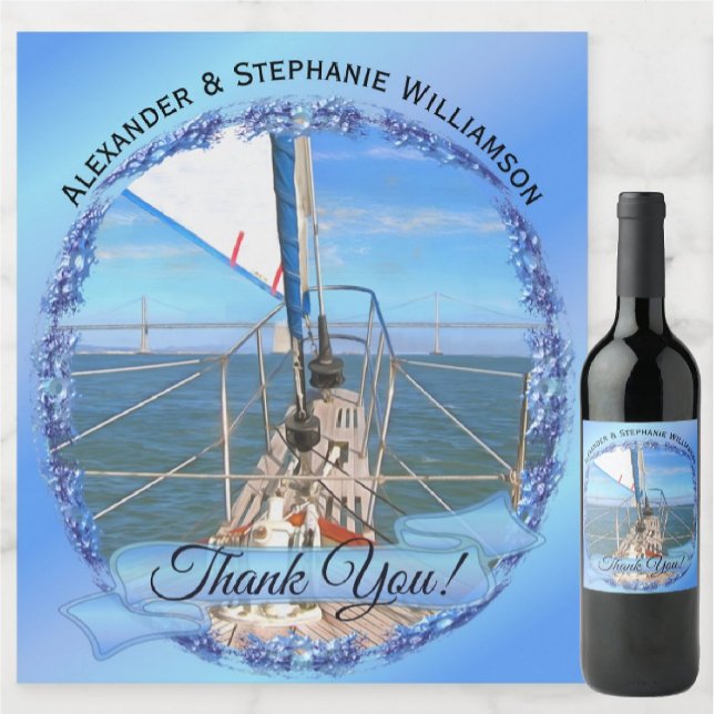 Étiquette Pour Bouteilles De Vin Merci de navigation de San Francisco 0869 (Créateur téléchargé)