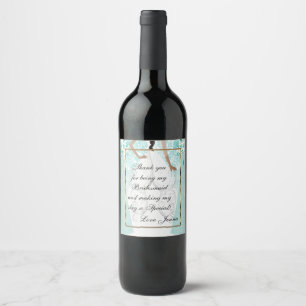 Étiquette Pour Bouteilles De Vin Merci d'être ma servante