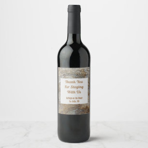Étiquette Pour Bouteilles De Vin Merci House Guest Beach Nature Photo Driftwood