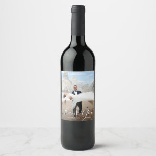 Étiquette Pour Bouteilles De Vin Merci photo mariage