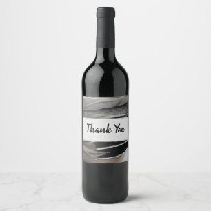Étiquette Pour Bouteilles De Vin Merci Plumes de canard gris Noir Appréciation