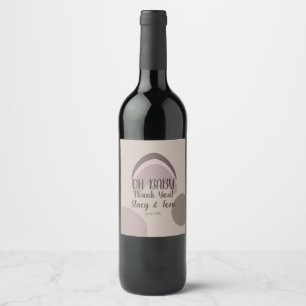Étiquette Pour Bouteilles De Vin Merci pour la Baby Shower Bohème aux Formes Organi