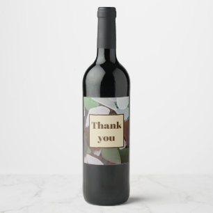 Étiquette Pour Bouteilles De Vin Merci Terre Tone Verre de mer Photo Appréciation