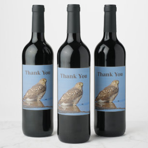 Étiquette Pour Bouteilles De Vin Merci Young Hawk Beau Raptor Oiseau sauvage