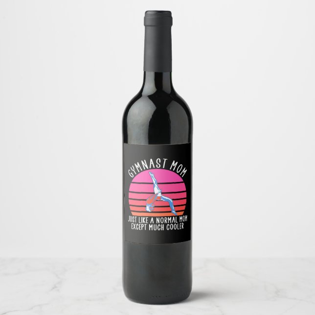 Étiquette Pour Bouteilles De Vin Mère de gymnaste (Devant)