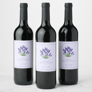 Étiquette Pour Bouteilles De Vin Minéraliste Florale Lavande Sérène