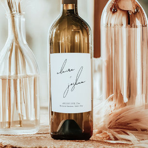 Étiquette Pour Bouteilles De Vin Minimaliste Moderne & Fantaisiste Double Face
