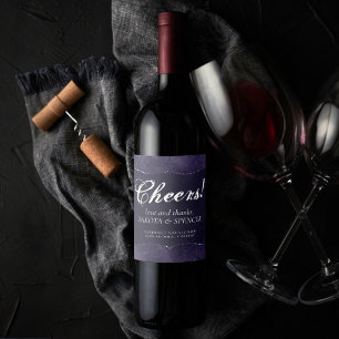 Étiquette Pour Bouteilles De Vin Minuit Indigo Romance   Satiny Grunge Favor