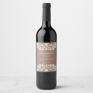 Étiquette Pour Bouteilles De Vin Mocha Brown Talavera Carrelage Baby shower Fiesta