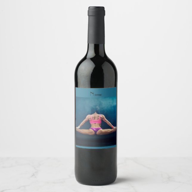 Étiquette Pour Bouteilles De Vin Modèle de condition physique féminine Split Thunde (Devant)