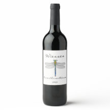 Modèle d'étiquette de vin de libellule ravissante
