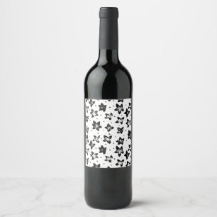 Étiquette Pour Bouteilles De Vin Modèle floral reconstruit - Goth chromatique