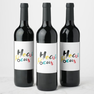 Étiquette Pour Bouteilles De Vin Moderne, coloré, amusant, cool, Hocus Pocus tendan