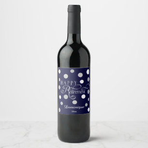 Étiquette Pour Bouteilles De Vin Moderne, partie de retraite de marine avec des