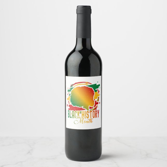 Étiquette Pour Bouteilles De Vin Mois de l'histoire des Noirs (Devant)