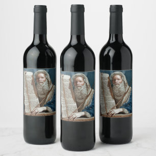 Étiquette Pour Bouteilles De Vin Moïse et les dix commandements