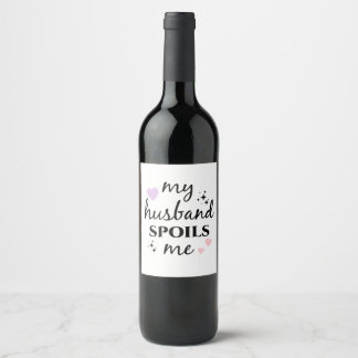 Étiquette Pour Bouteilles De Vin Mon mari me gâte