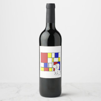 Étiquette Pour Bouteilles De Vin Mondrian Inspired Chamomile