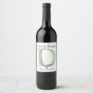 Étiquette Pour Bouteilles De Vin Monogramme D Lavande Eucalyptus