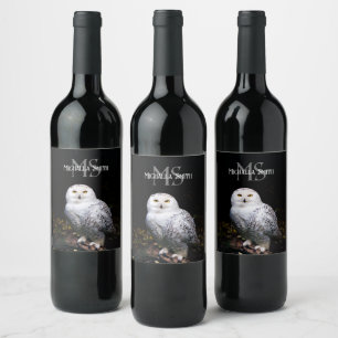 Étiquette Pour Bouteilles De Vin Monogramme de nom personnalisé de majestueuse chou