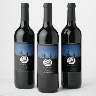Étiquette Pour Bouteilles De Vin Monogramme silhouette noire Scorpion
