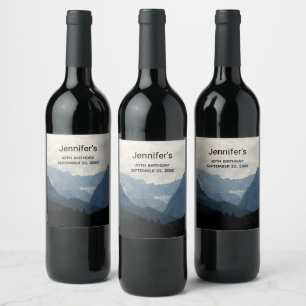 Étiquette Pour Bouteilles De Vin Montagnes alpines Nature Photo Pays Anniversaire