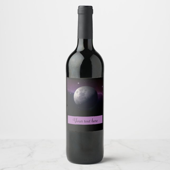 Étiquette Pour Bouteilles De Vin Moon Photo Étiquette de vin personnalisé (Devant)
