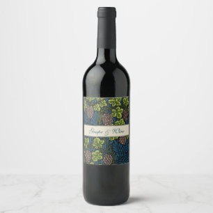 Étiquette Pour Bouteilles De Vin Morris - Antique 1873 Motif de raisins et de feuil