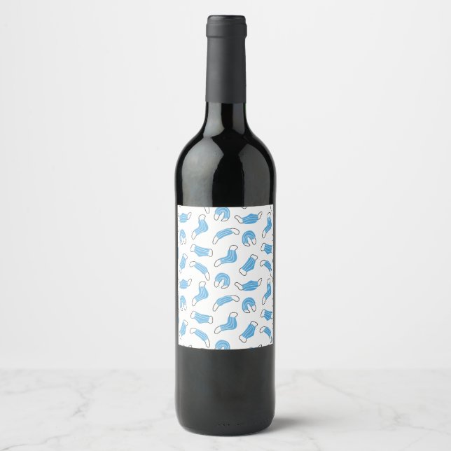 Étiquette Pour Bouteilles De Vin motif de masque Médicale (Devant)