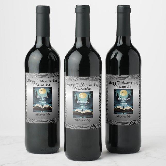 Étiquette Pour Bouteilles De Vin Motif Feuille argent (Bouteilles)