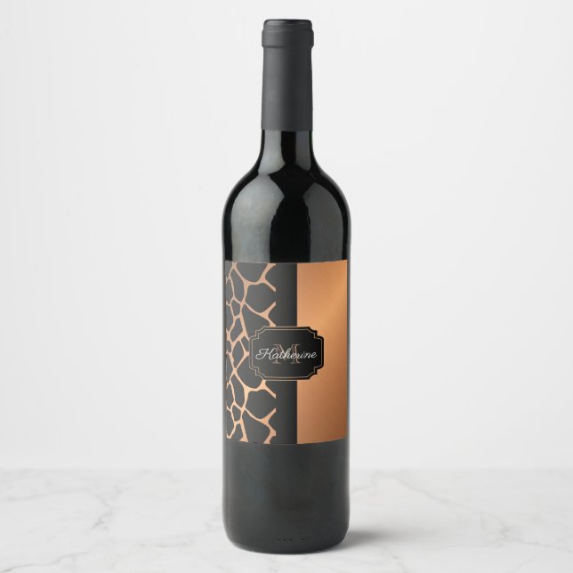 Étiquette Pour Bouteilles De Vin Motif Giraffe (Devant)