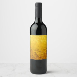 Étiquette Pour Bouteilles De Vin Motif PUR de FEUILLE d'OR + votre texte/photo